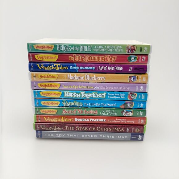 Veggie Tales DVD Lot of 11 Veggie Tales Easter, Christmas Featuring Bob & Larry - Picture 1 of 8